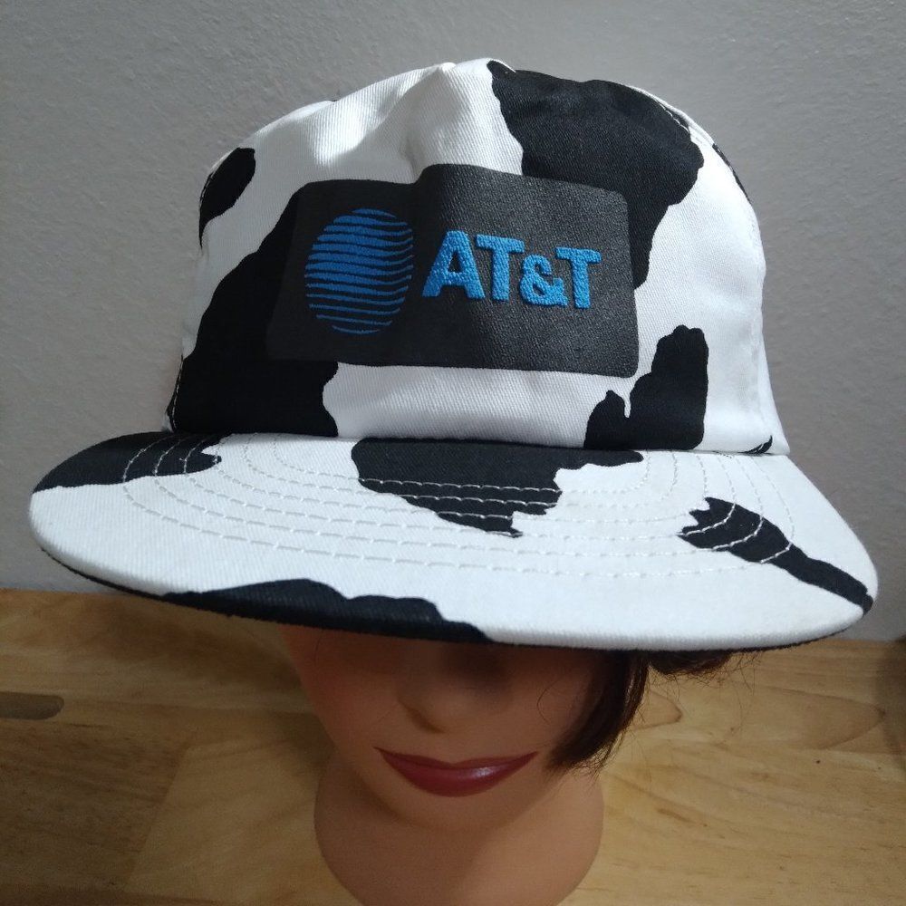 Vintage AT&T Logo Cow Spots Snap Back Hat